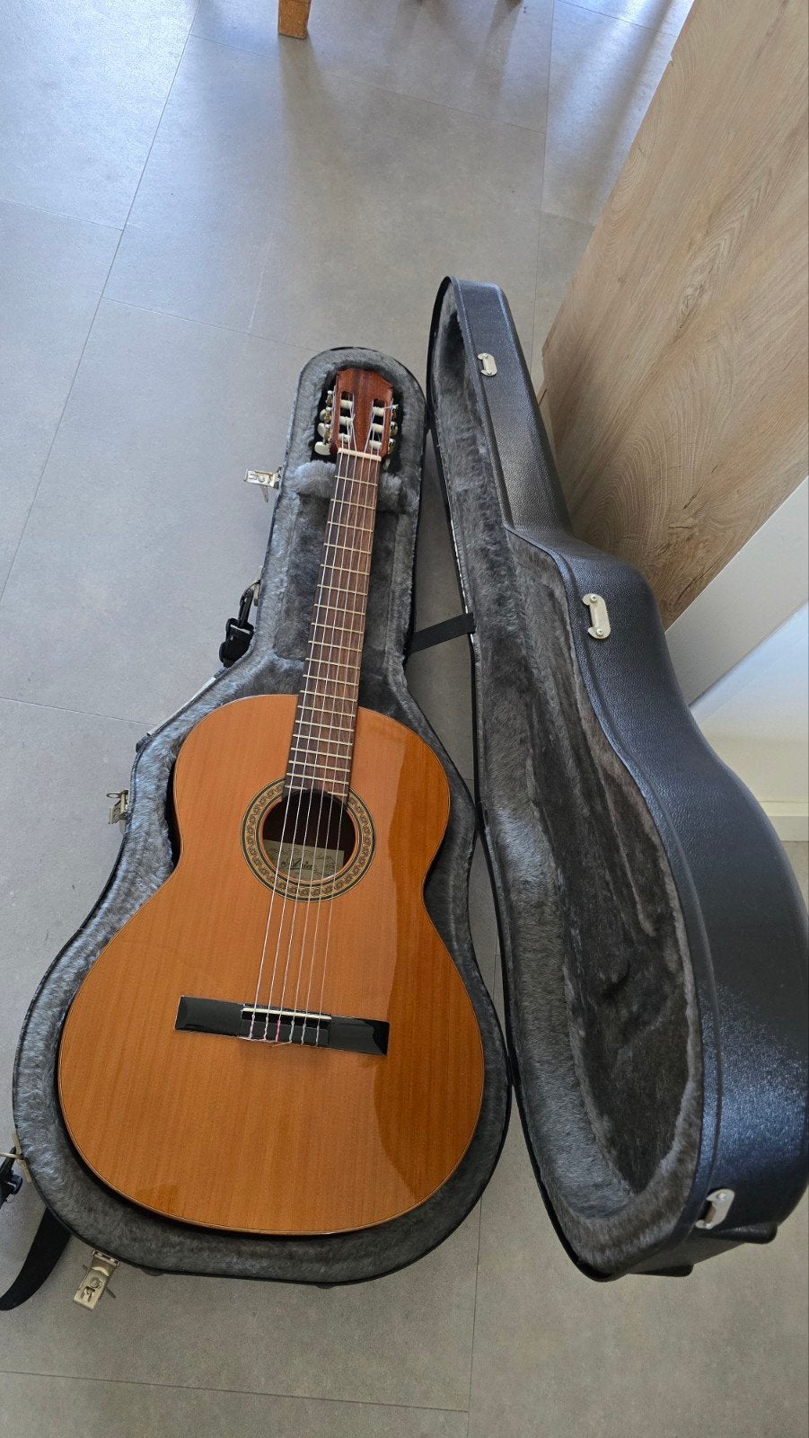 Aria SP-10 klassieke gitaar, incl. harde koffer & accesoires, Ophalen of Verzenden, Zo goed als nieuw, Klassieke of Spaanse gitaar