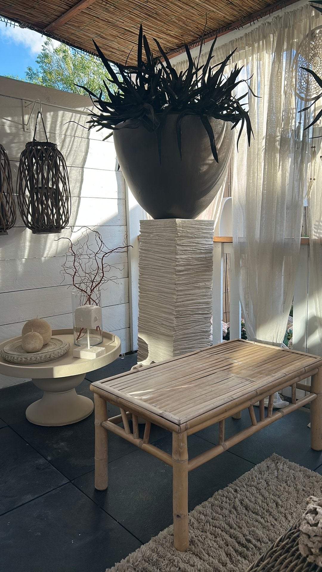 Mooie leuke banboe salontafel 89x47x40 cm, Huis en Inrichting, Tafels | Sidetables, Ophalen, 100 tot 150 cm, Zo goed als nieuw