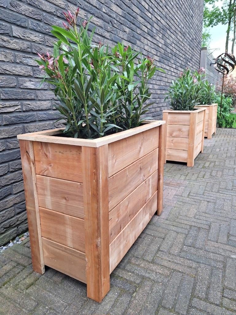 Stoere maatwerk plantenbakken van Red Class & Douglas hout, Tuin en Terras, Bloembakken en Plantenbakken, Ebbenhout, Ophalen of Verzenden