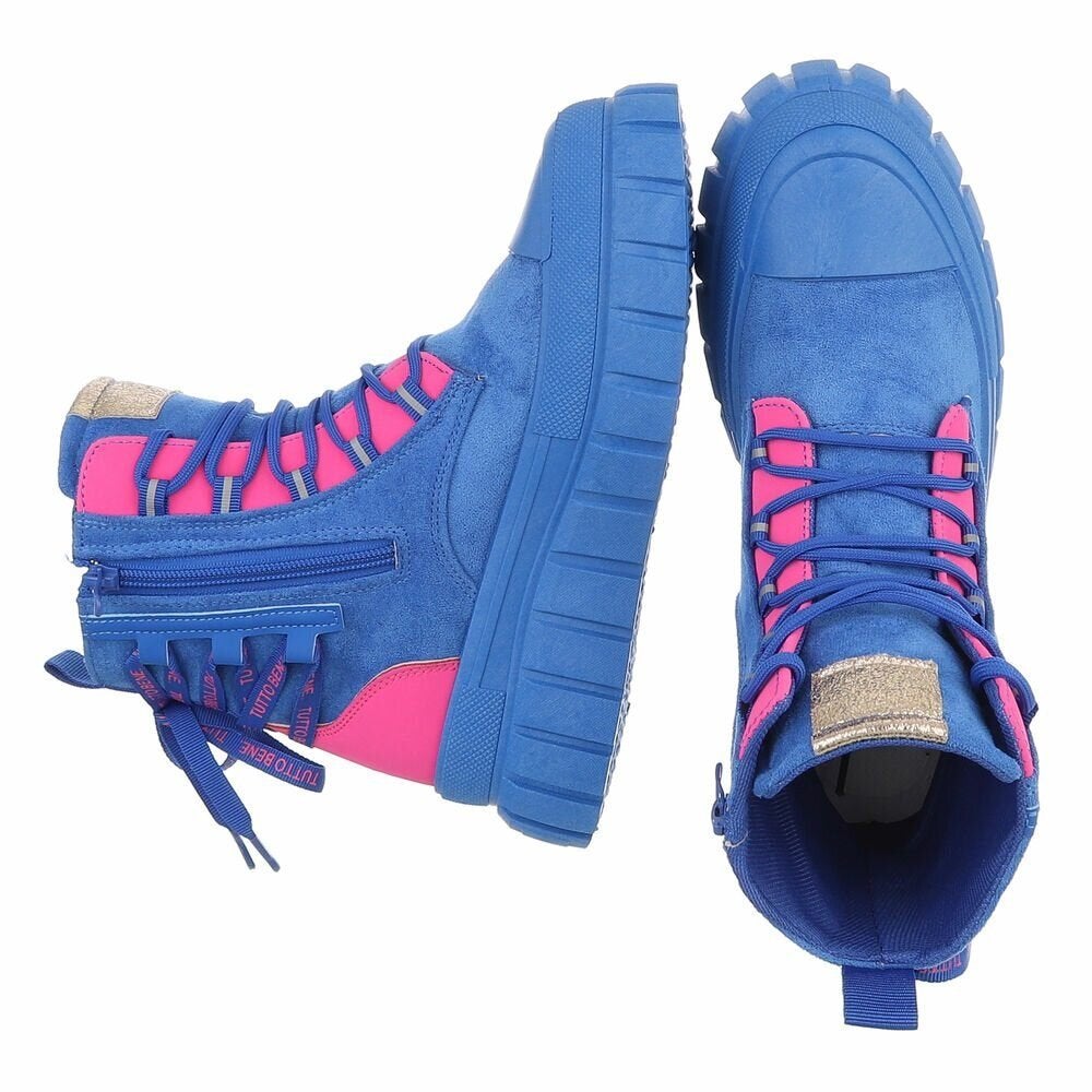 Dames veterboots laarzen blauw roze 36 37 38 39 40 41, Info@lunamex.com, Lunamex Trading, Blauw, Lage of Enkellaarzen