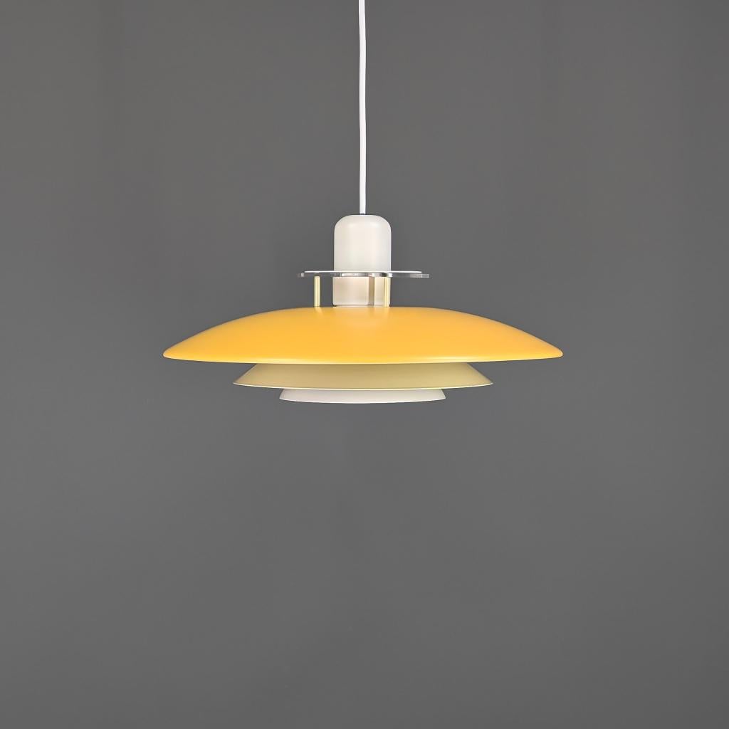 Vintage retro hanglamp in geel - Belid lamp, Huis en Inrichting, Lampen | Hanglampen, Mid century modern, Ophalen of Verzenden