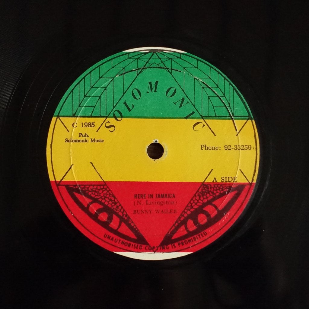 Bunny Wailer - Here In Jamaica / Solomonic 12'' single, Gebruikt, 12 inch, Overige typen, Inclusief binnenhoes