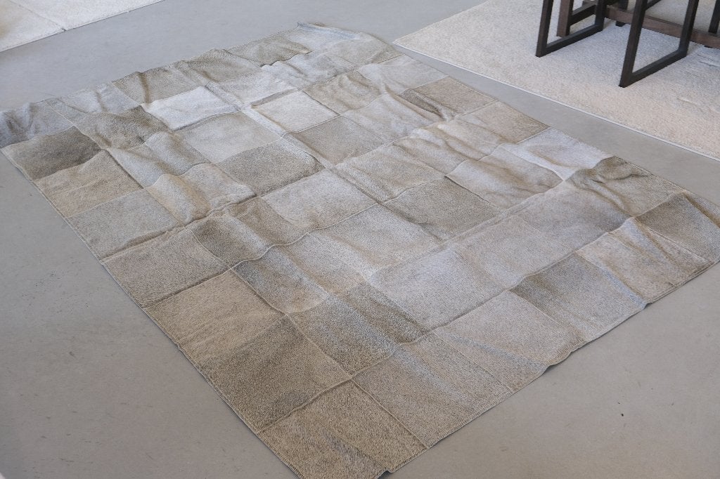 Luxe patchwork vloerkleed echte dierenhuid – 180  240 cm, Huis en Inrichting, Ophalen, 150 tot 200 cm, 200 cm of meer, Zo goed als nieuw
