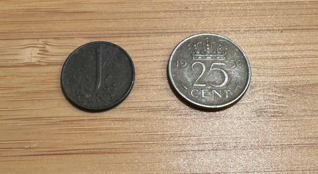 25 cent munt uit 1950, Postzegels en Munten, Munten | Nederland, Ophalen of Verzenden, Koningin Juliana, 25 cent