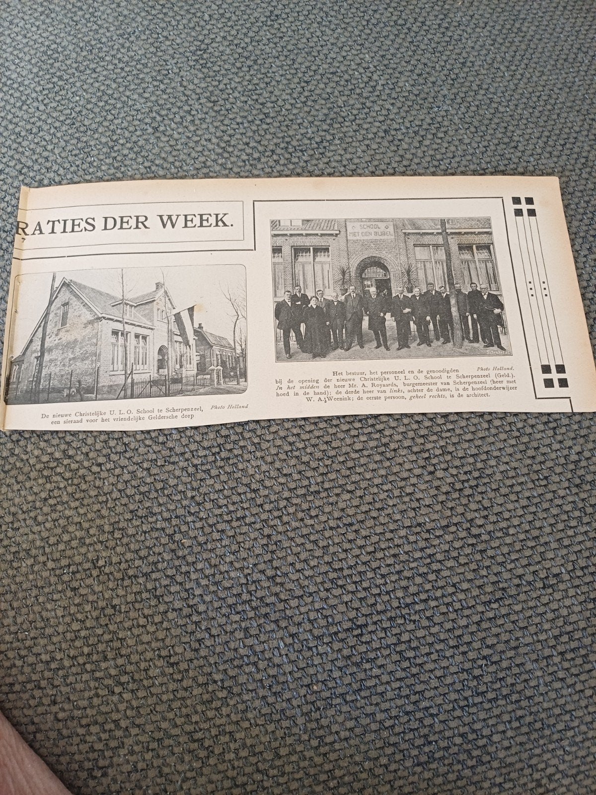 knipsel nieuwe christelijke ULO school Scherpenzeel 1921, Verzamelen, Ophalen of Verzenden, 1920 tot 1940, Knipsel(s)