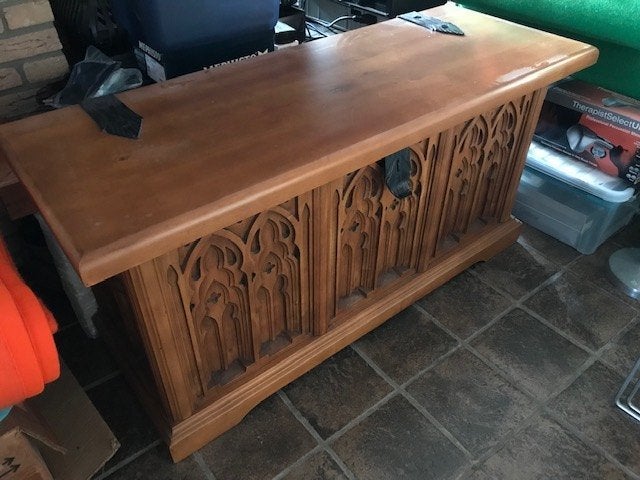 eikenhouten dekenkist, Ophalen, Minder dan 50 cm, Gebruikt, 100 tot 150 cm