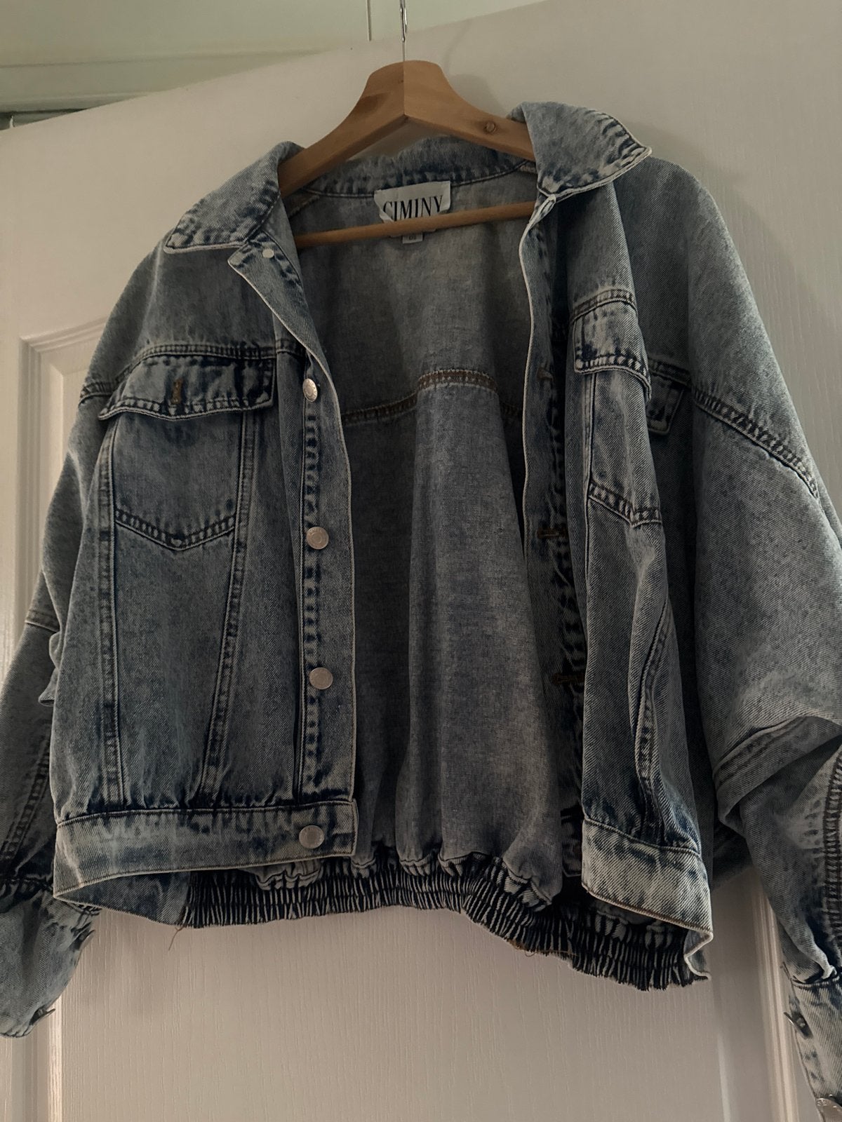 Stoere oversized spijkerjas van SIMINY, Ophalen, Zo goed als nieuw, Maat 42/44 (L), Blauw