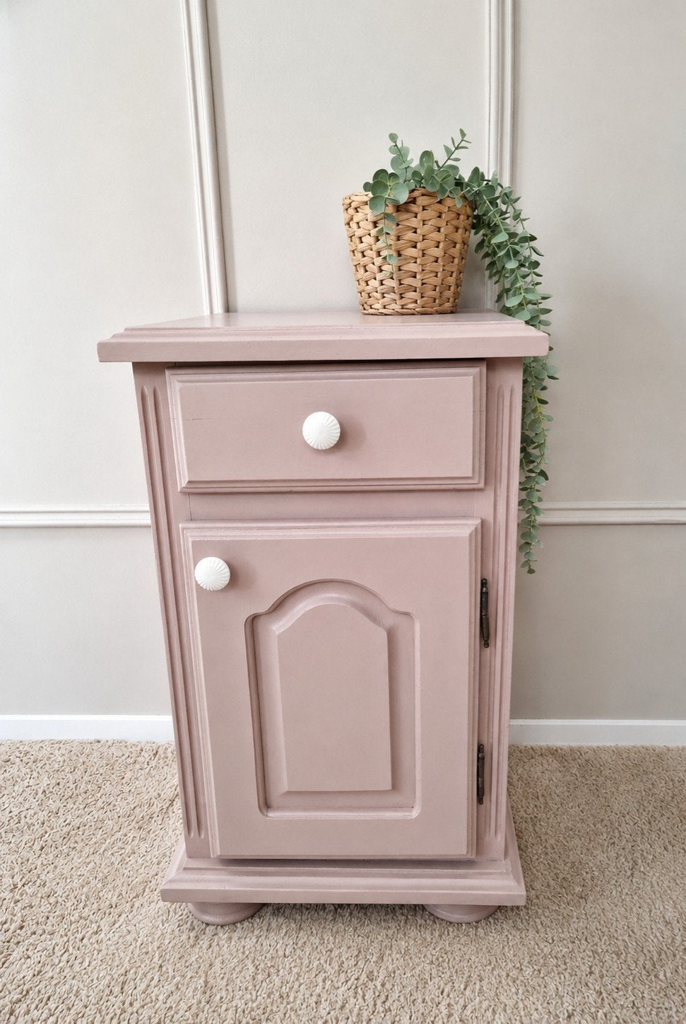 Soft vintage cottage -  kastje - Licht Mild Plum kleur, Ophalen, Minder dan 50 cm, Gebruikt, 1 of 2 laden