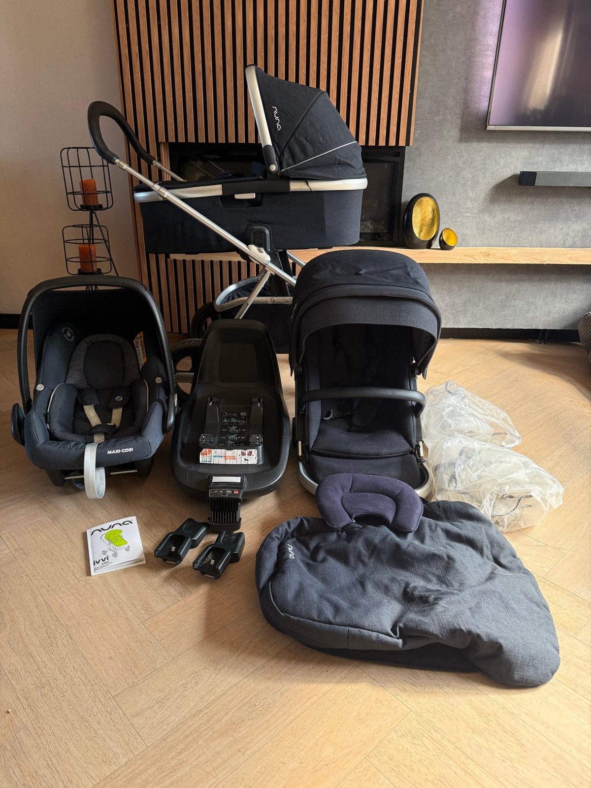 Nuna Ivvi Combiwagen met reiswieg en Maxi-Cosi autostoeltje, Overige merken, Nuna, Gebruikt, Ophalen of Verzenden