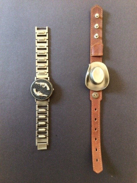 Twee horloges in western style, Sieraden, Tassen en Uiterlijk, Overige merken, Leer, Staal, Verzenden