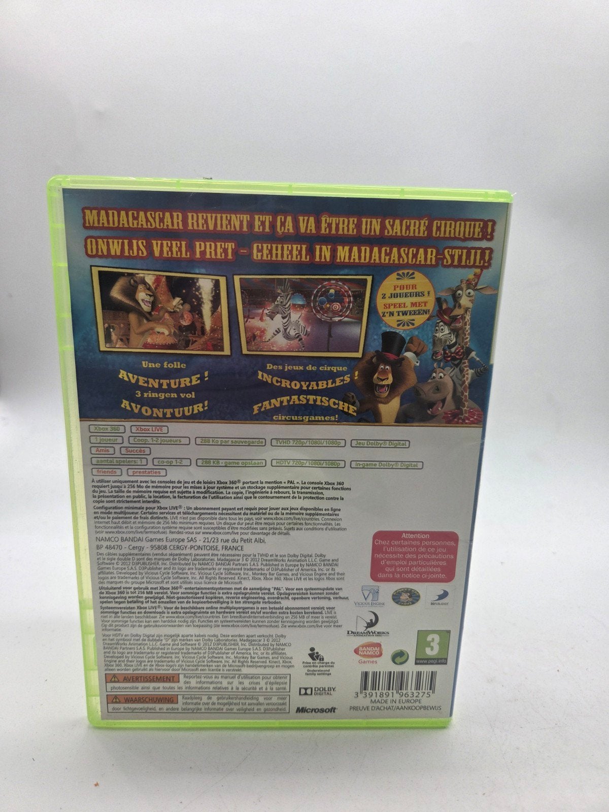 Madagascar 3 Xbox 360 - Avontuurlijk Circusplezier!, Avontuur en Actie, Gebruikt, DreamWorks, Onbekend