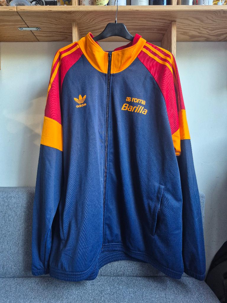 AS ROMA trainingsjack Adidas 90s re-issue 'Barilla'  XXL, Ophalen of Verzenden, Zo goed als nieuw, Buitenlandse clubs, Overige typen