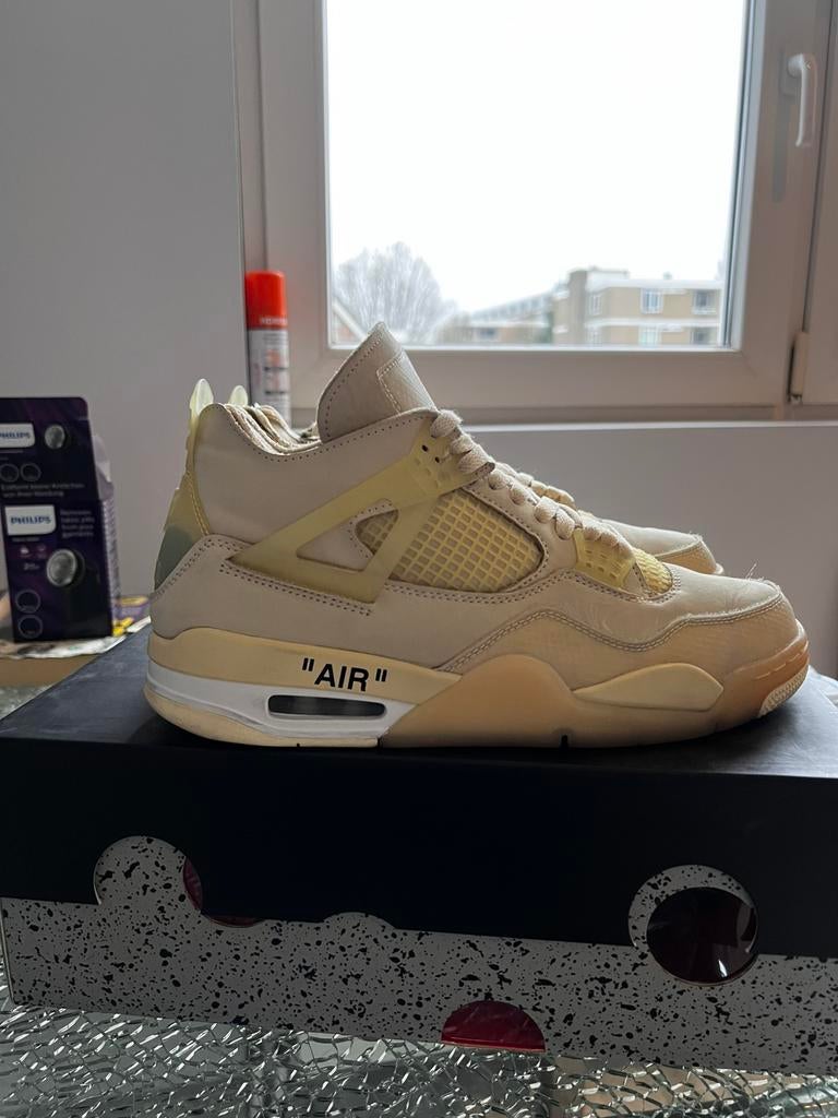 Air Jordan 4 Off White sail, Overige kleuren, Ophalen of Verzenden, Sneakers of Gympen, Gedragen