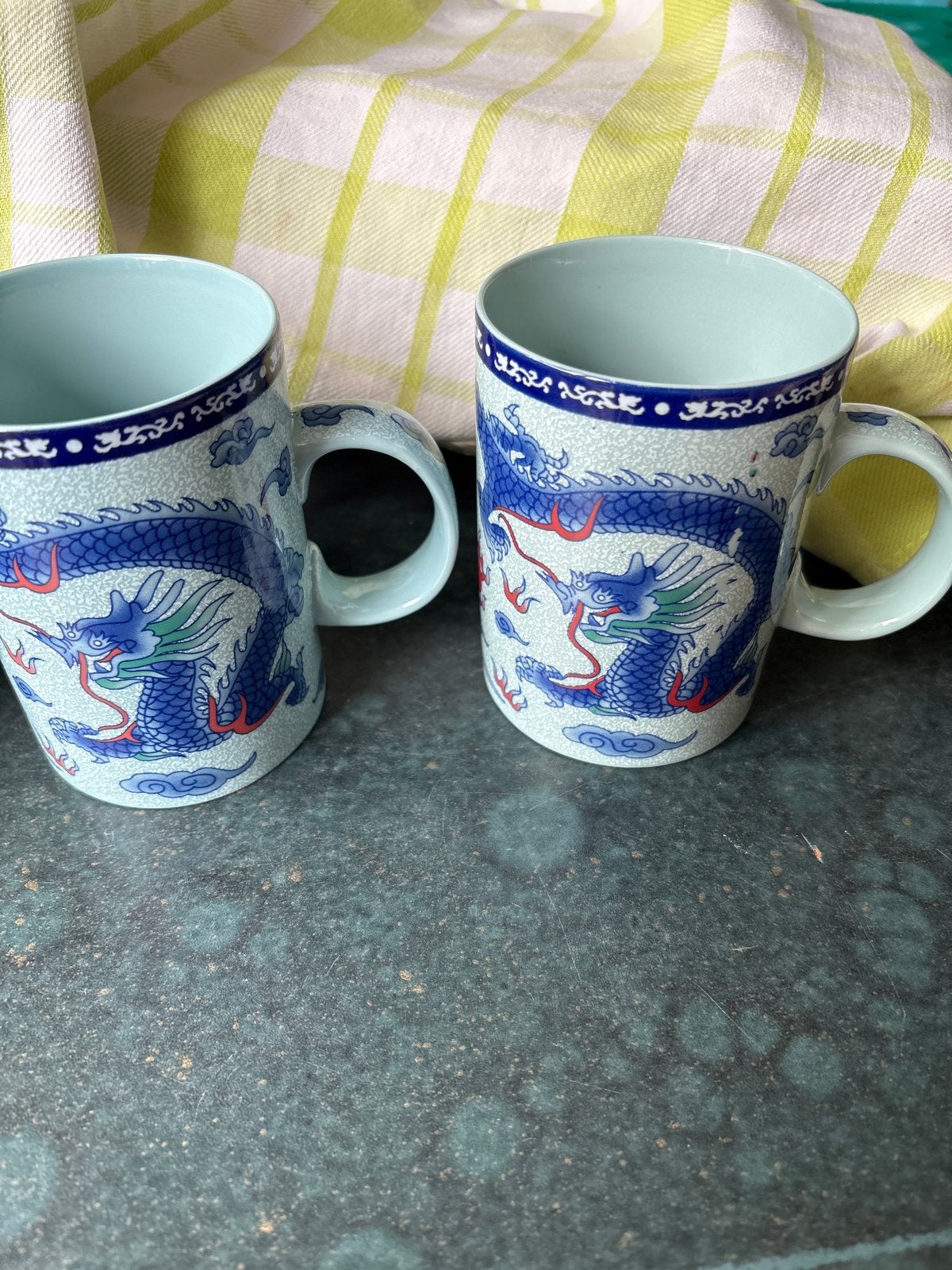 Set van 2 Vintage Draken Mokken - Aziatische Stijl, Aziatisch, Gebruikt, Keramiek, Mok