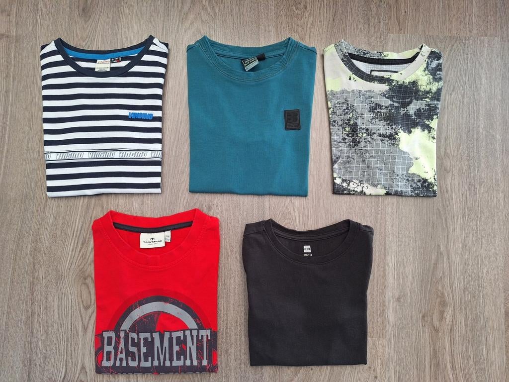 5 shirts van IBJ, Vingino, Raizzed, Tom Tailor, Hema, Ophalen of Verzenden, Zo goed als nieuw, Jongen, Shirt of Longsleeve