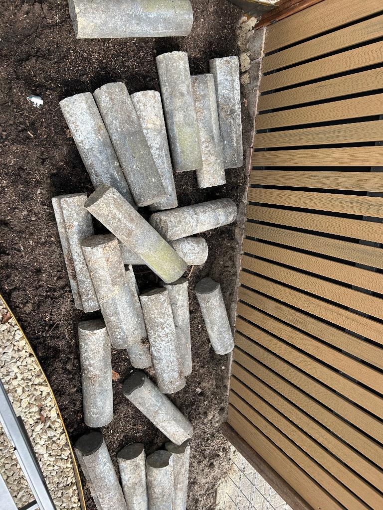 Palissade paaltjes van beton, Tuin en Terras, Ophalen, Gebruikt, 25 tot 50 cm, Overige typen