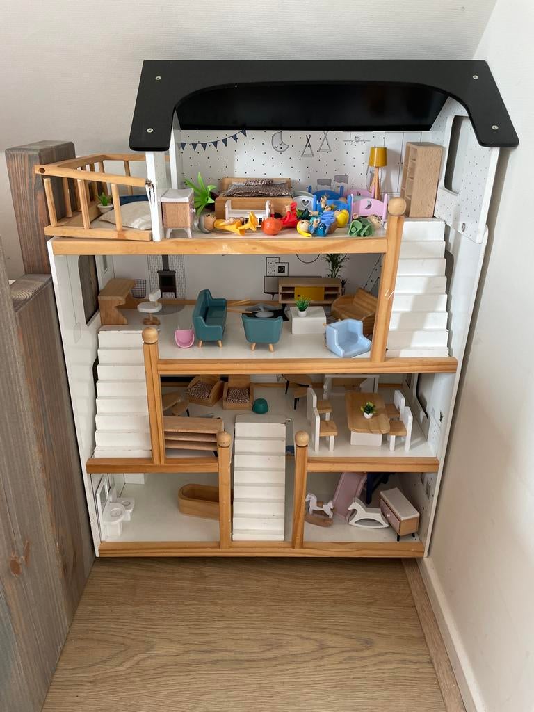 Petit Amelie poppenhuis met complete inrichting, Ophalen, Gebruikt, Poppenhuis