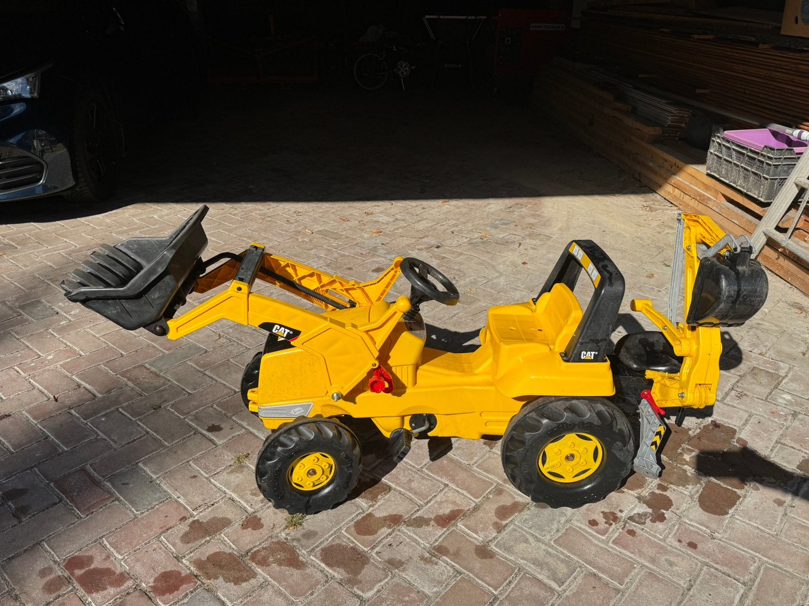 Rolly Toys CAT traptrekker met graafmachientje., Ophalen, Zo goed als nieuw, Overige merken
