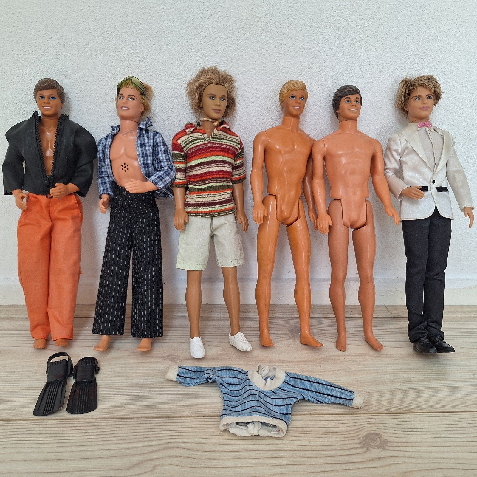 Ken Mattel 6 poppen kleding schoenen, Ophalen of Verzenden, Gebruikt, Pop