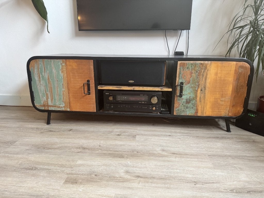 TV meubel van Daan Hout, Ophalen, Gebruikt, 100 tot 150 cm, Minder dan 100 cm