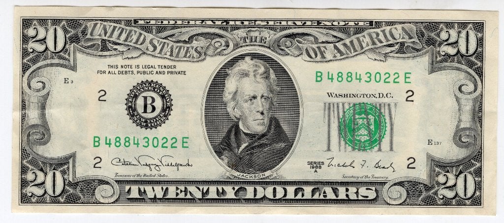 USA 20 Dollar 1988A vf B= New York, Verzenden, Noord-Amerika