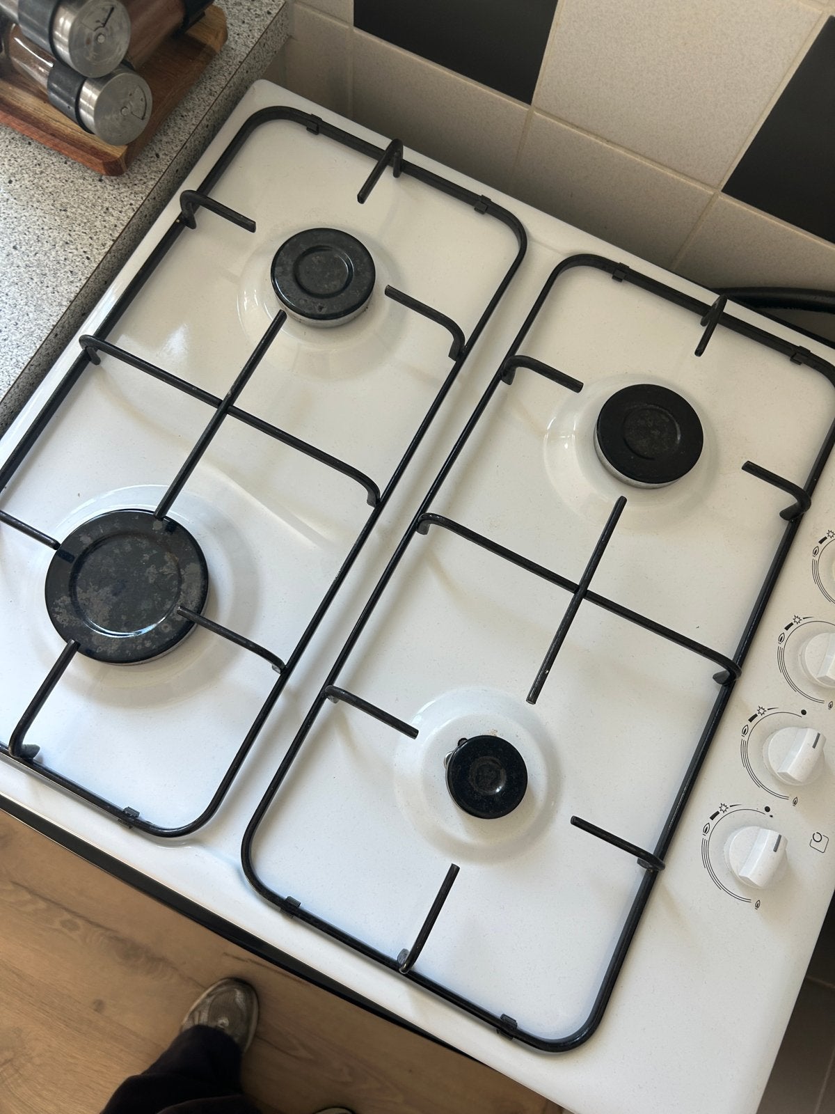 Bosch 4-pits tafelmodel gasfornuis – wit, Ophalen, Gebruikt, 4 kookzones, Gas