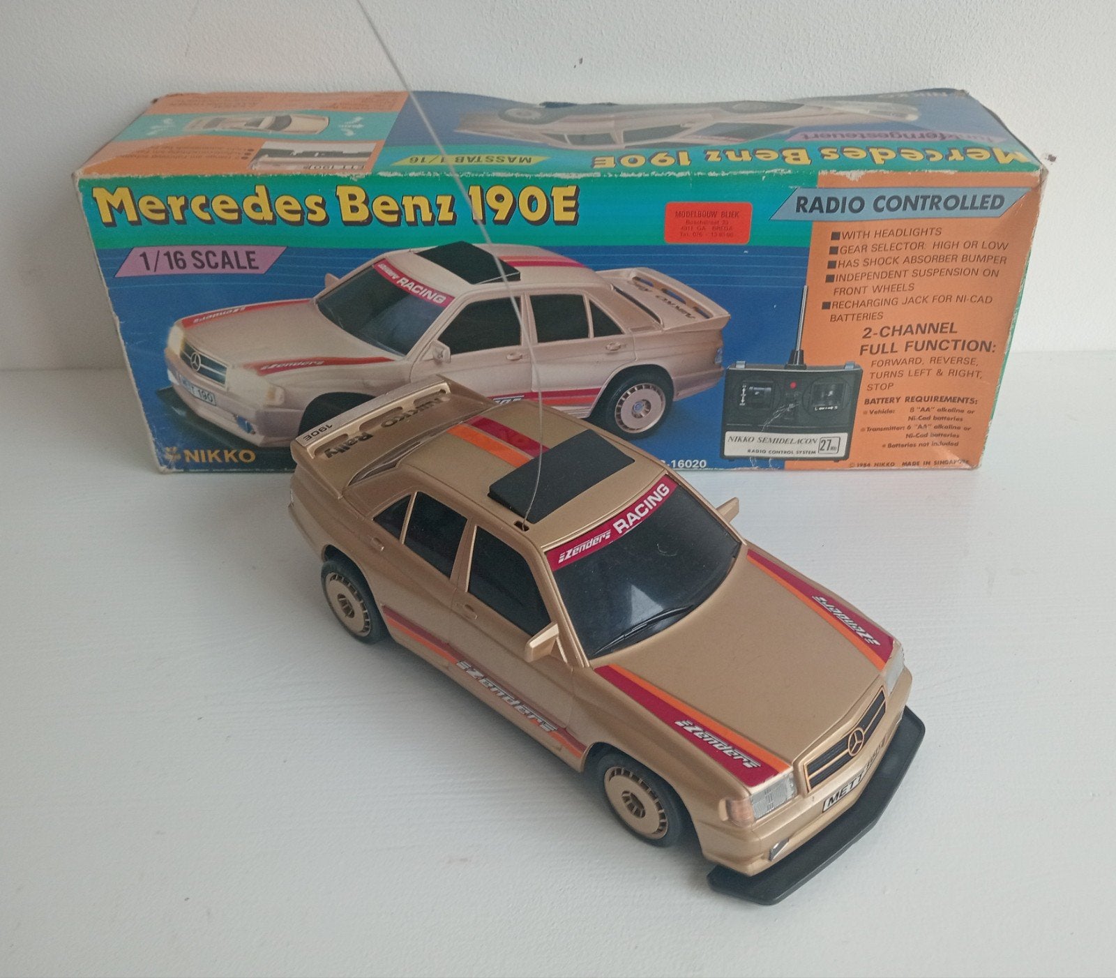 Vintage RC Nikko Mercedes 190E, Hobby en Vrije tijd, Ophalen of Verzenden, Gebruikt, Overige schalen