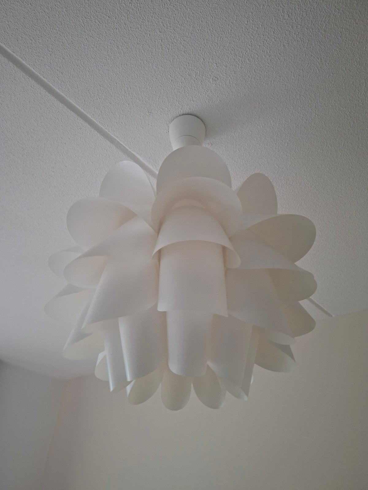 IKEA Maskros hanglamp - Witte bloem design, Ophalen, Kunststof, Gebruikt, E27 (groot)