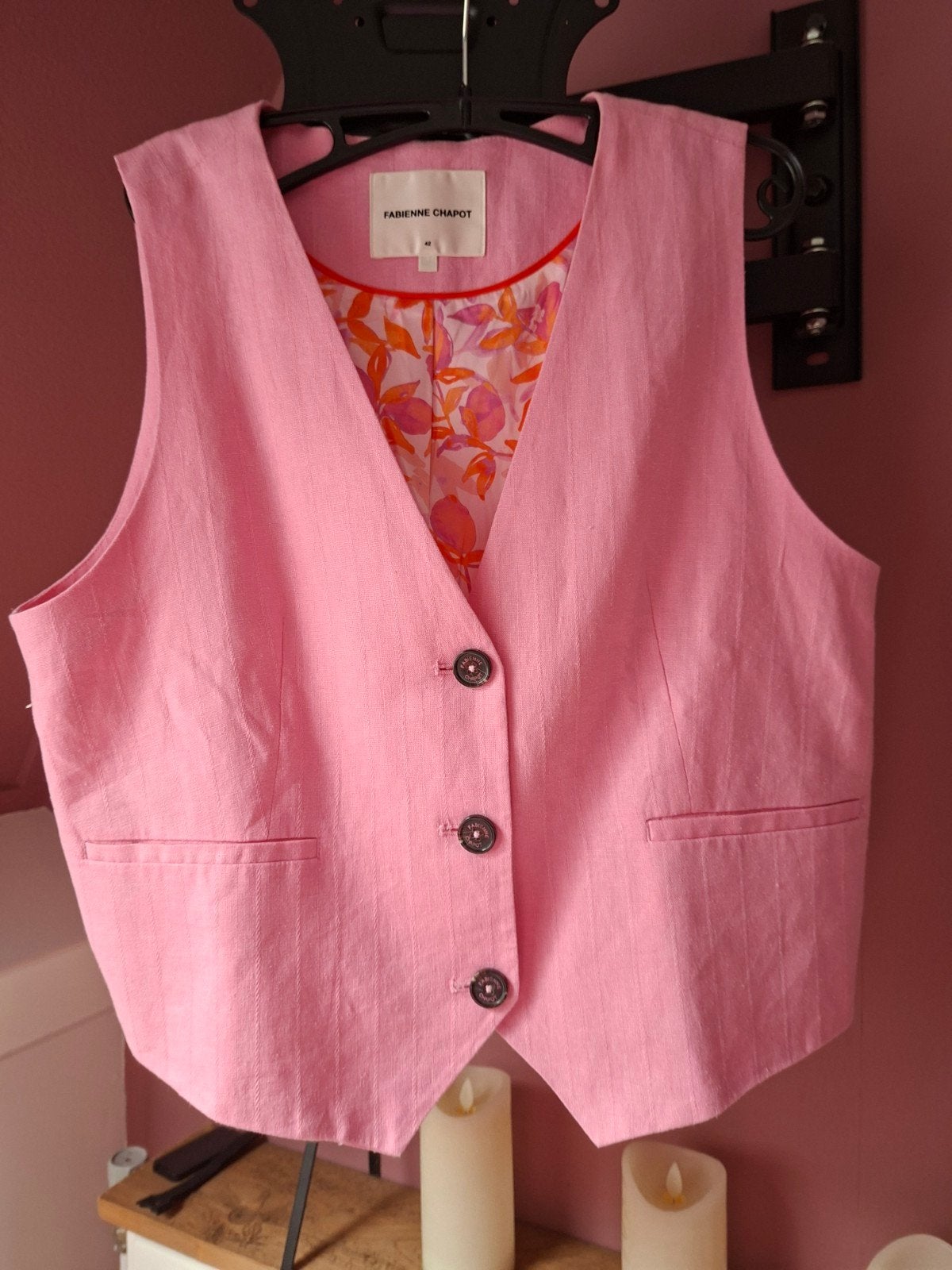 Fabienne Chapot roze gilet, maat 42, Maat 42/44 (L), Ophalen of Verzenden, Zo goed als nieuw, Fabienne Chapot