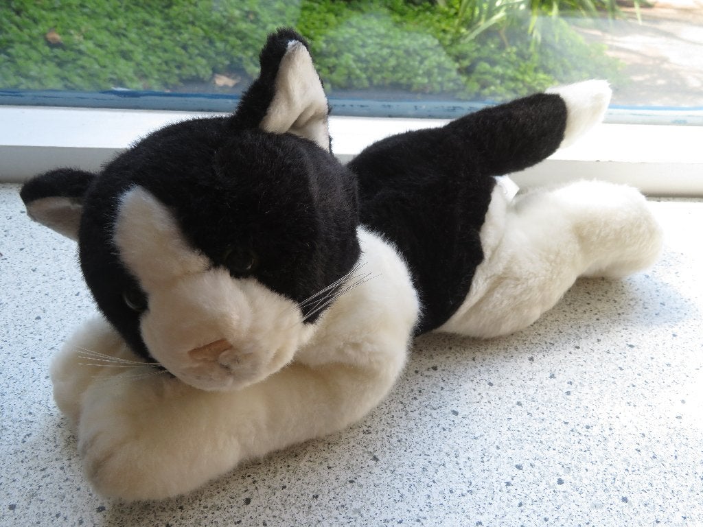 Zwart wit velours kat of poes merk EVORA, Wasbaar, Ophalen of Verzenden, Zo goed als nieuw, Kat