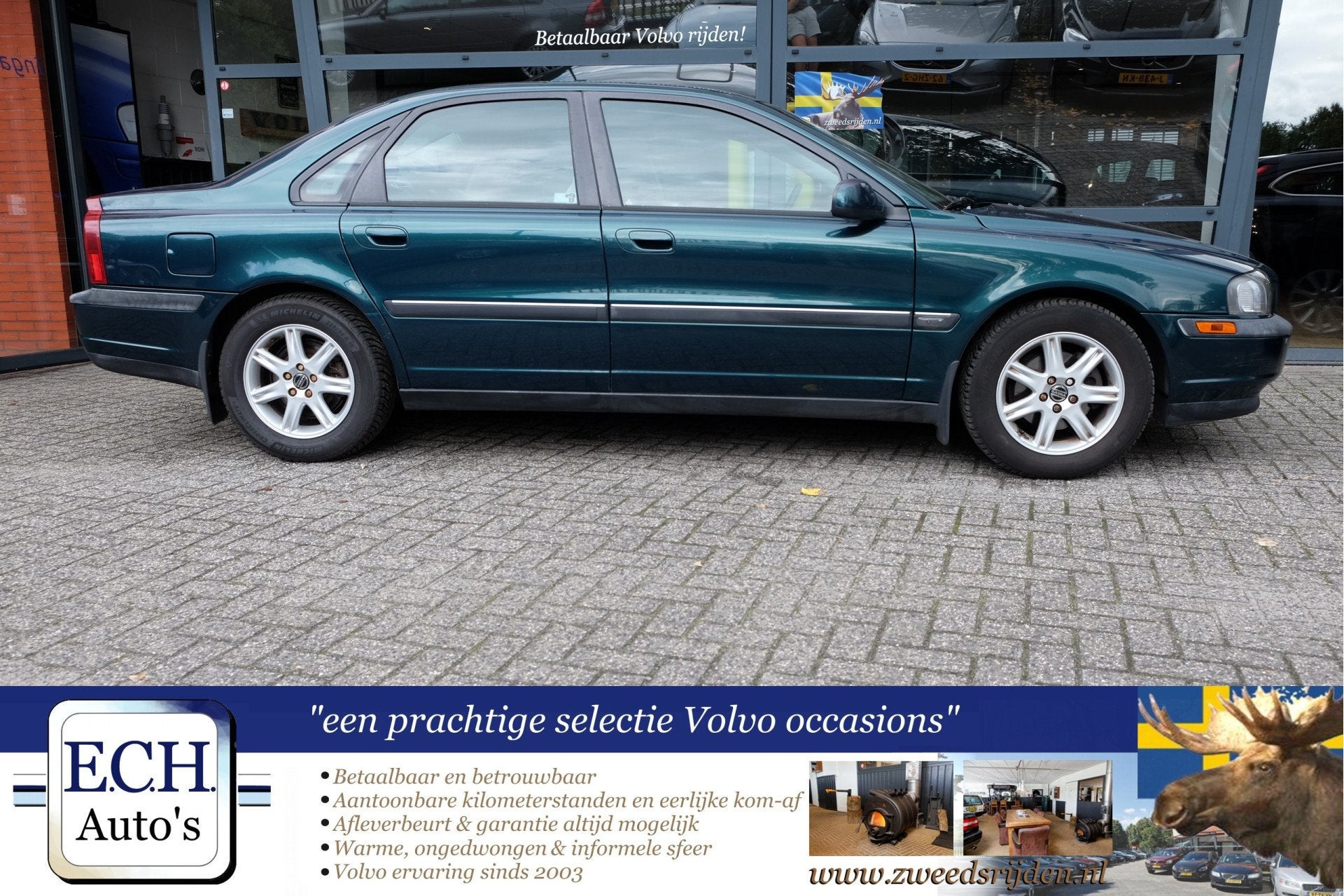 Volvo S80 2.4 170 pk Aut. Trekhaak (bj 2001, automaat), Stof, Bedrijf, Grijs, 170 pk
