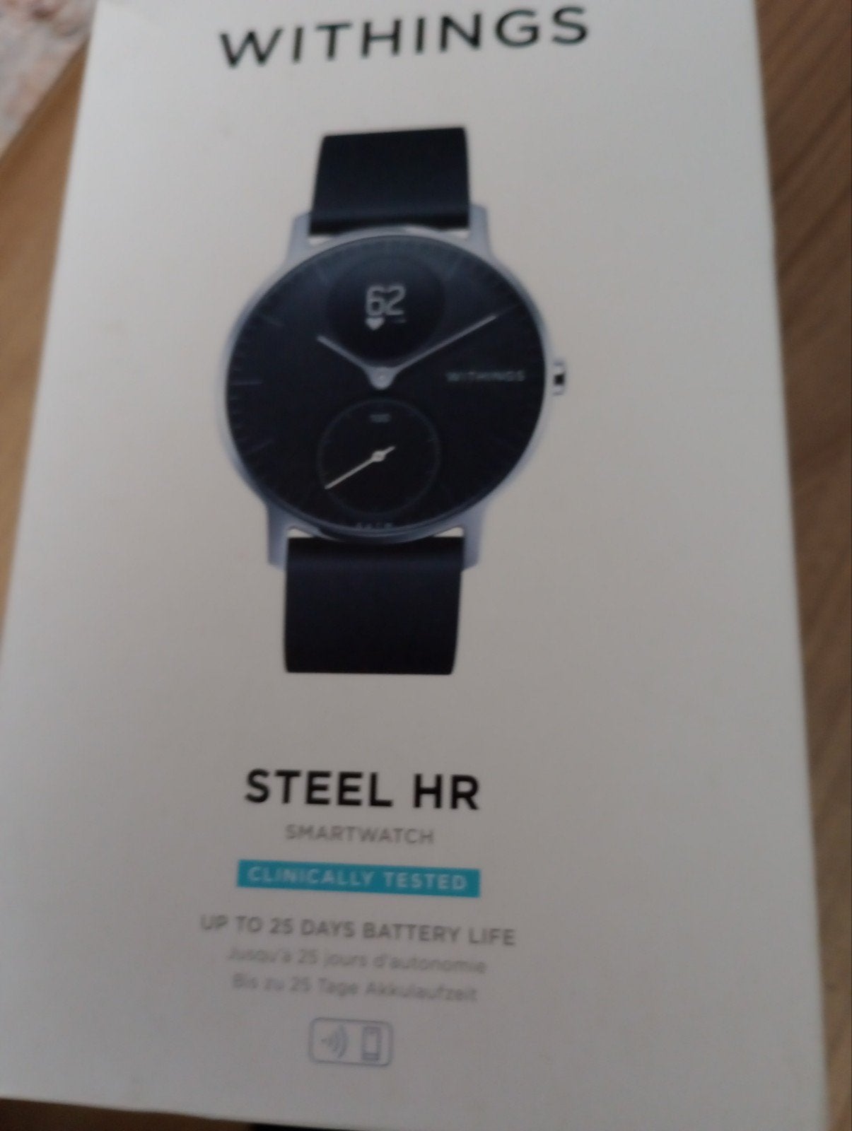 Withings Steel HR Smartwatch - Zwart, Withings, Zwart, Ophalen of Verzenden, Zo goed als nieuw