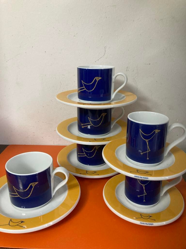 Arzberg Flying Objects koffie- en espressokopjes David Palte, Ophalen of Verzenden, Zo goed als nieuw, Overige stijlen, Kop(pen) en/of Schotel(s)