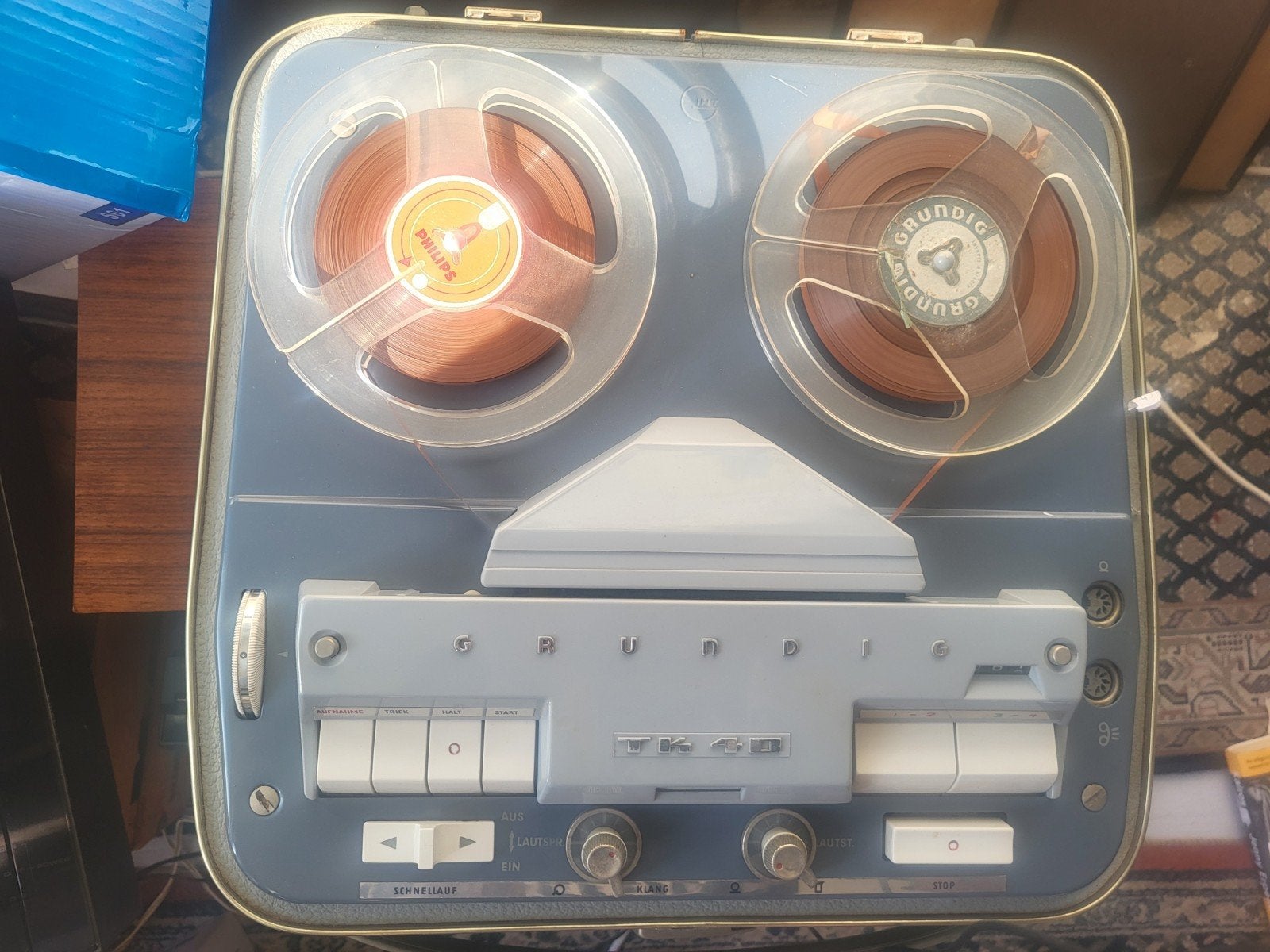 Vintage Grundig TK 40 bandrecorder met banden, Audio, Tv en Foto, Bandrecorders, Ophalen, Bandrecorder, Met banden