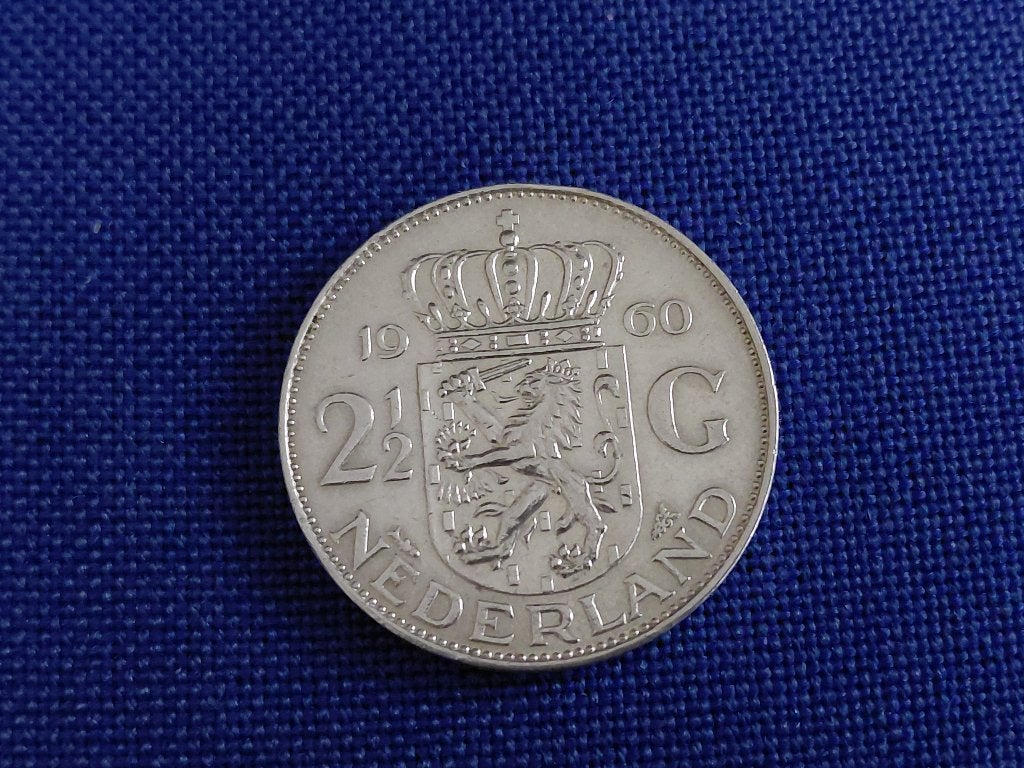Zilveren rijksdaalder, 1960, muntmeesterteken visje, Koningin Juliana, Verzenden, Zilver, Losse munt