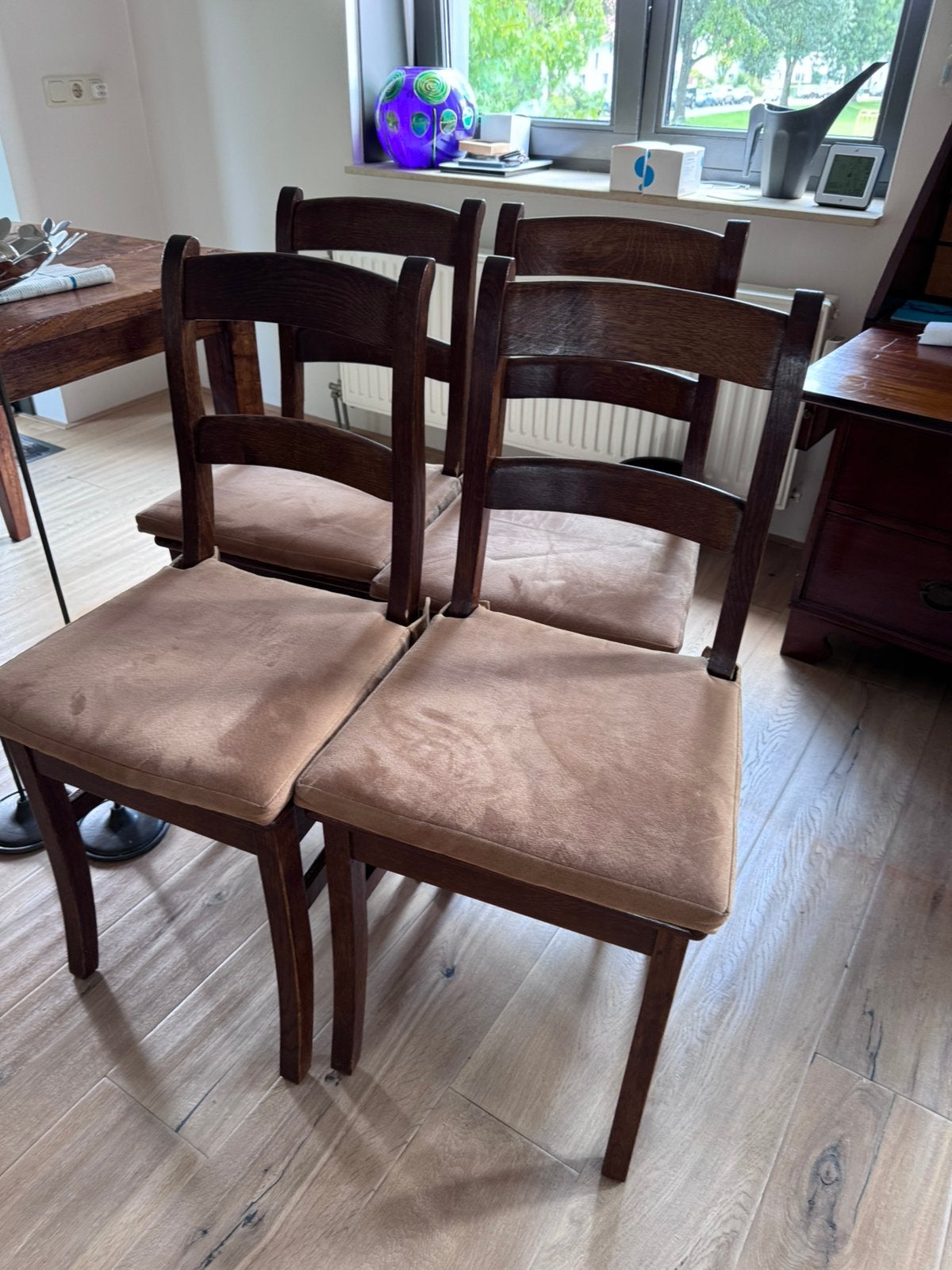 Eetkamer stoelen 4x, Huis en Inrichting, Ophalen, Bruin, Zo goed als nieuw, Vier