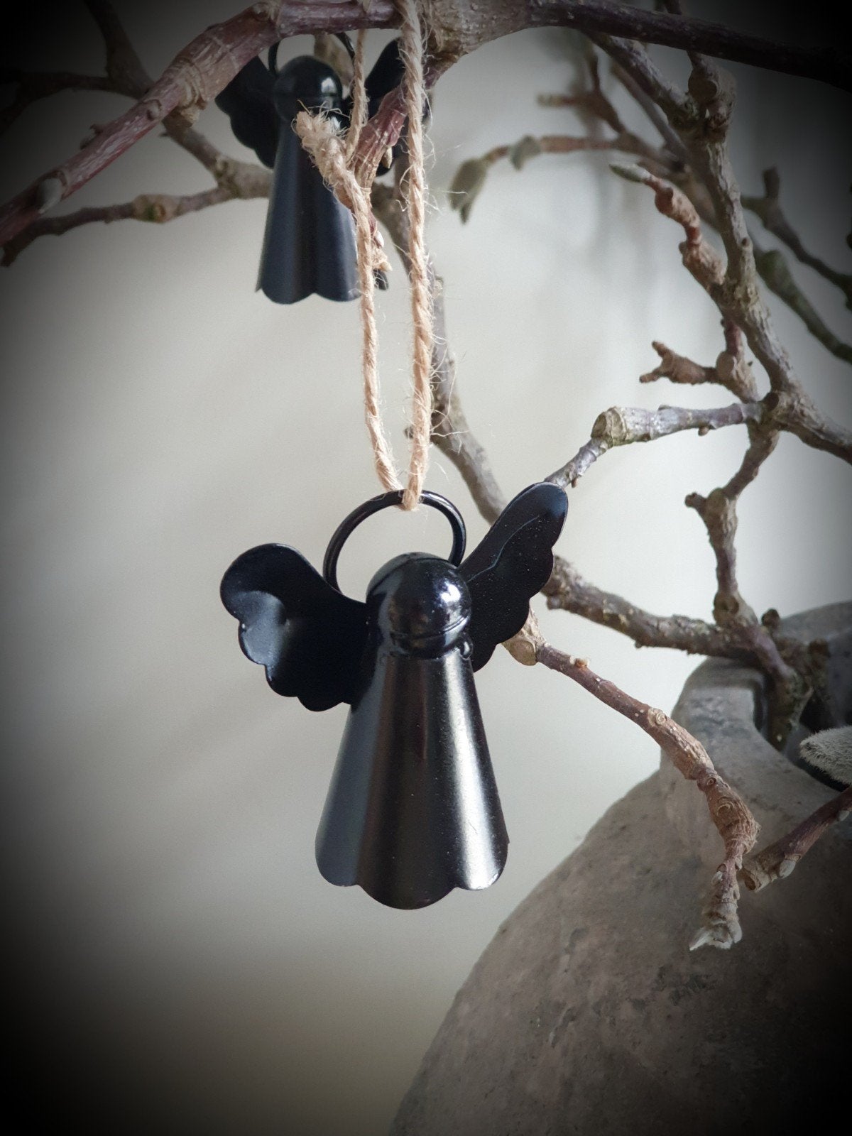 Metalen engel zwart - beschermengel - hanger, Ophalen of Verzenden, Nieuw, Metaal