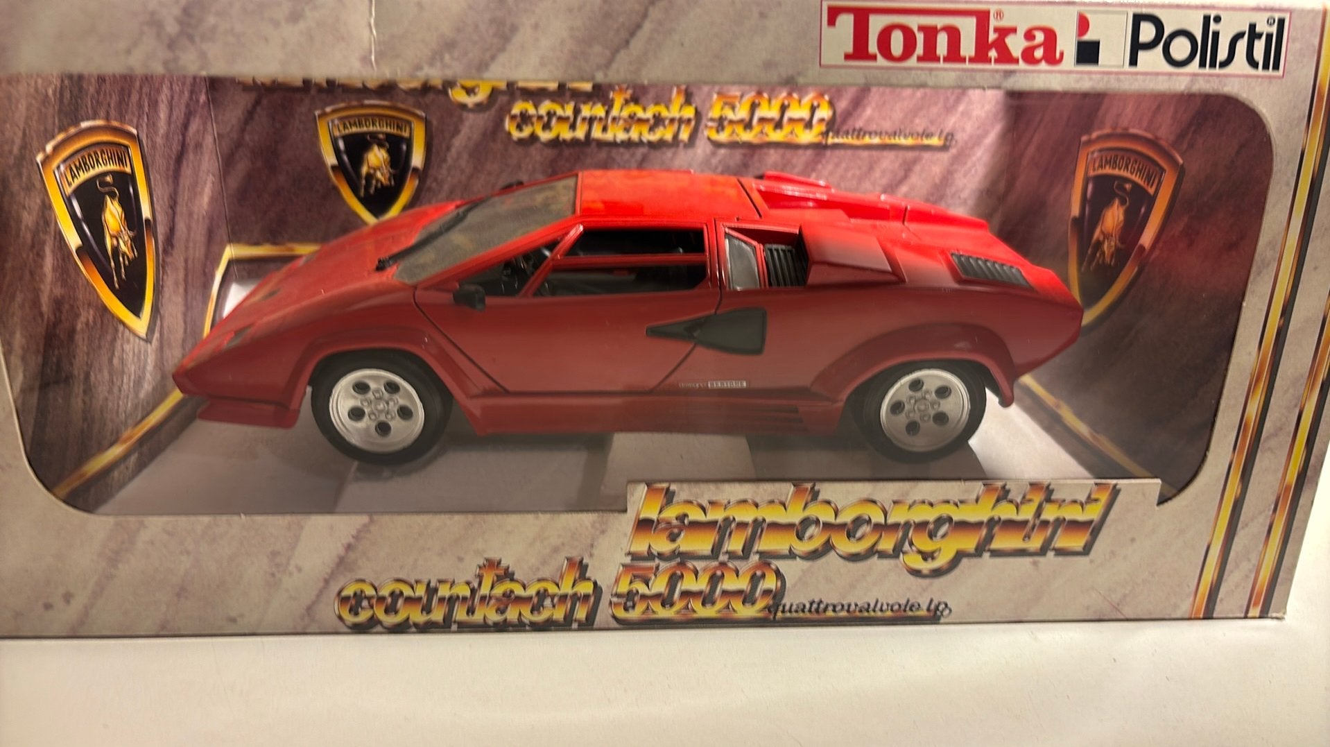 Lamborghini countach 5000 red polistil 1.16, Hobby en Vrije tijd, Overige merken, Ophalen of Verzenden, A, A