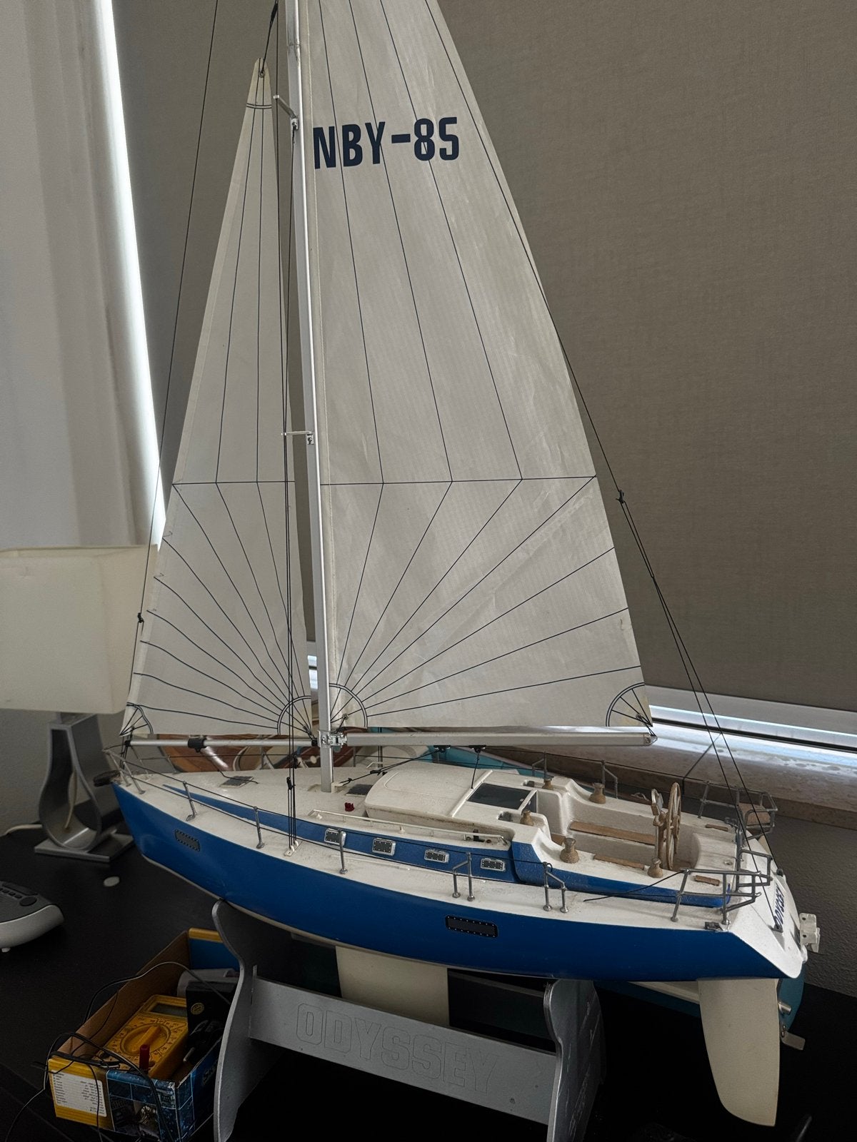 PLACOM Zeilboot Model - NBY-85 met kenteken YE-89-00, Ophalen, Gebruikt, Groter dan 1:32, Overige merken