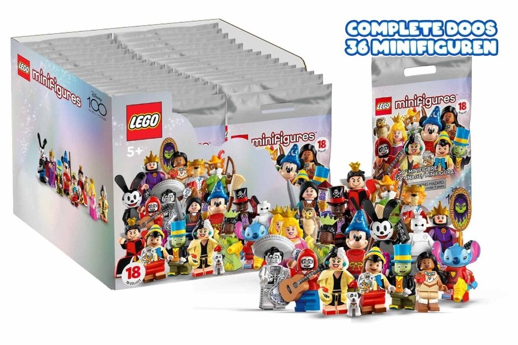 LEGO Minifigure 71038 Disney 100 - Displaydoos met 36 zakjes, Kinderen en Baby's, Speelgoed | Duplo en Lego, ., Lego, Nieuw, Ophalen of Verzenden