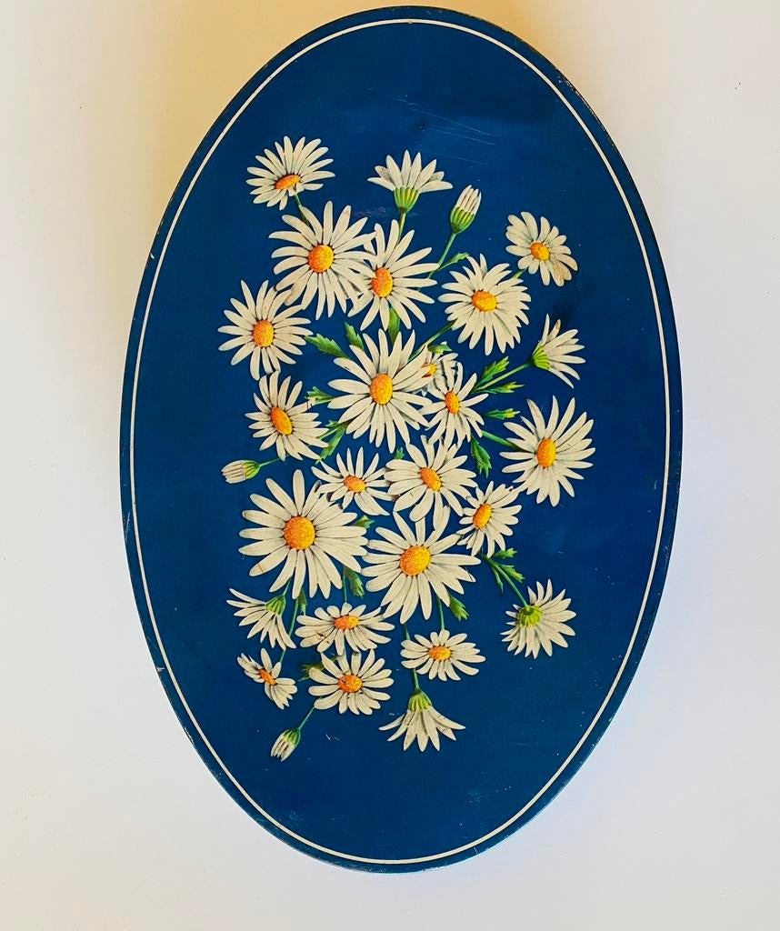Groot vintage Côte d’Or blik met margrieten, Ophalen of Verzenden, Gebruikt, Overige, Overige merken