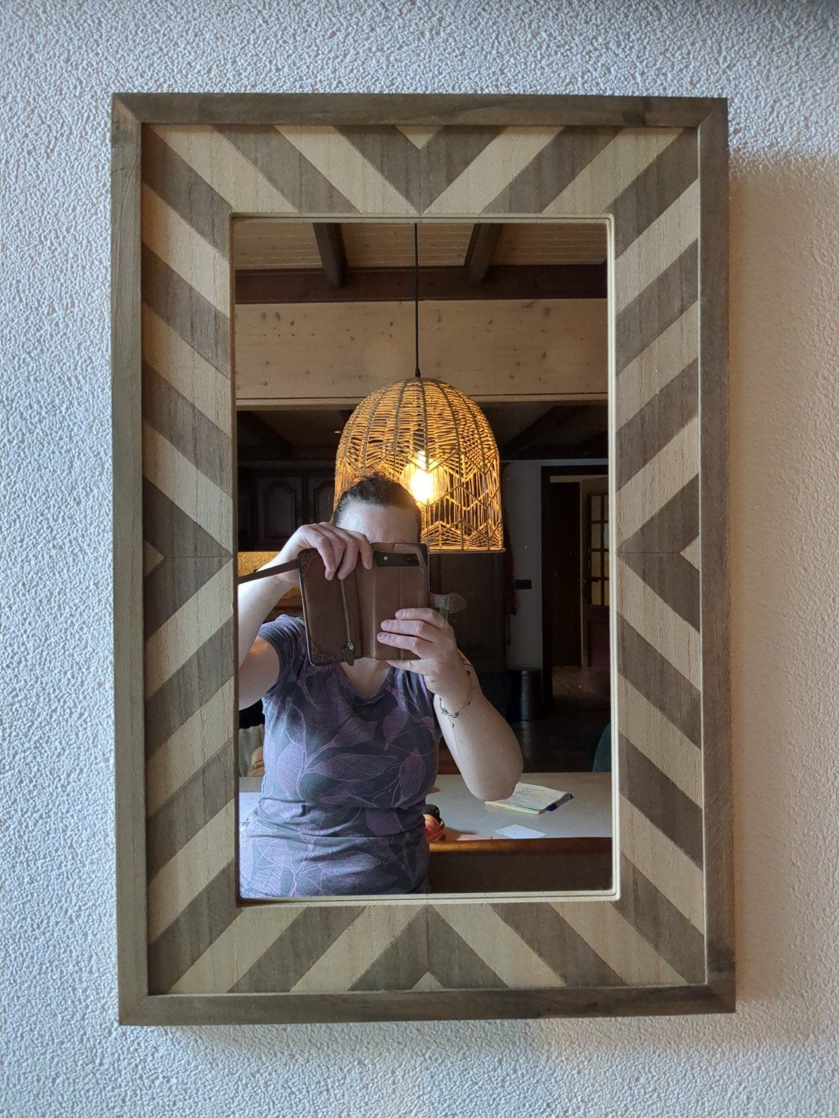 Spiegel 40x60 cm met houten lijst, Ophalen, Minder dan 50 cm, Gebruikt, Minder dan 100 cm
