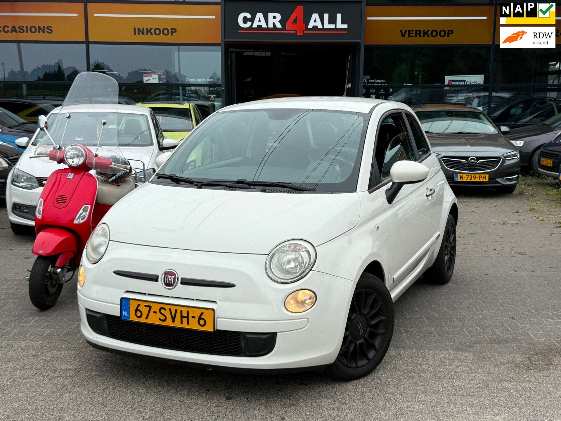 Fiat 500 0.9 TwinAir BiColore CARPLAY/AIRCO/LMVELGEN/APK 10-, Auto's, Fiat, Voorwielaandrijving, Euro 5, 86 pk, Gebruikt