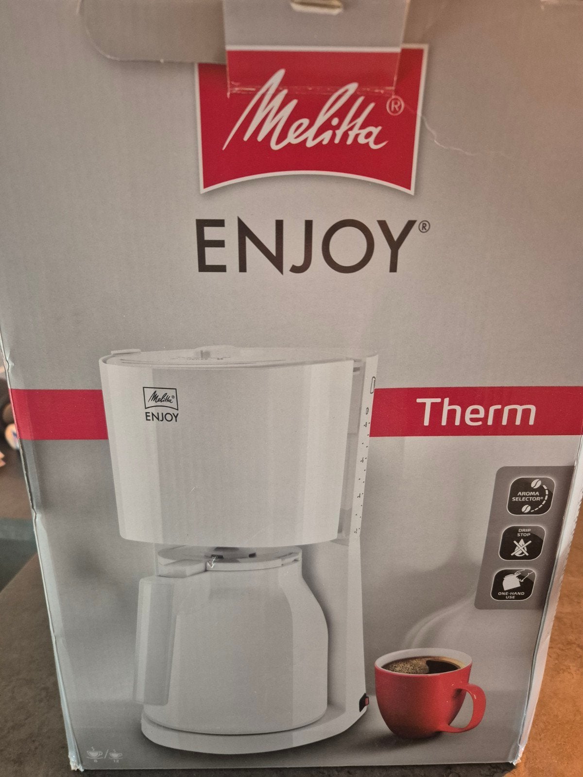 Melitta Enjoy II Therm Filterkoffiezetapparaat Wit, Koffiemachine, Gemalen koffie, Ophalen of Verzenden, Zo goed als nieuw