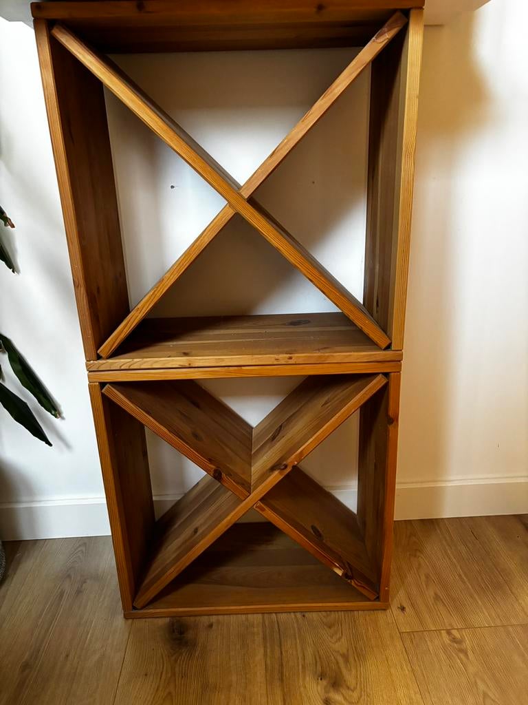 Wijnrek hout 2x, Ophalen, 5 tot 15 flessen, Zo goed als nieuw, Minder dan 50 cm