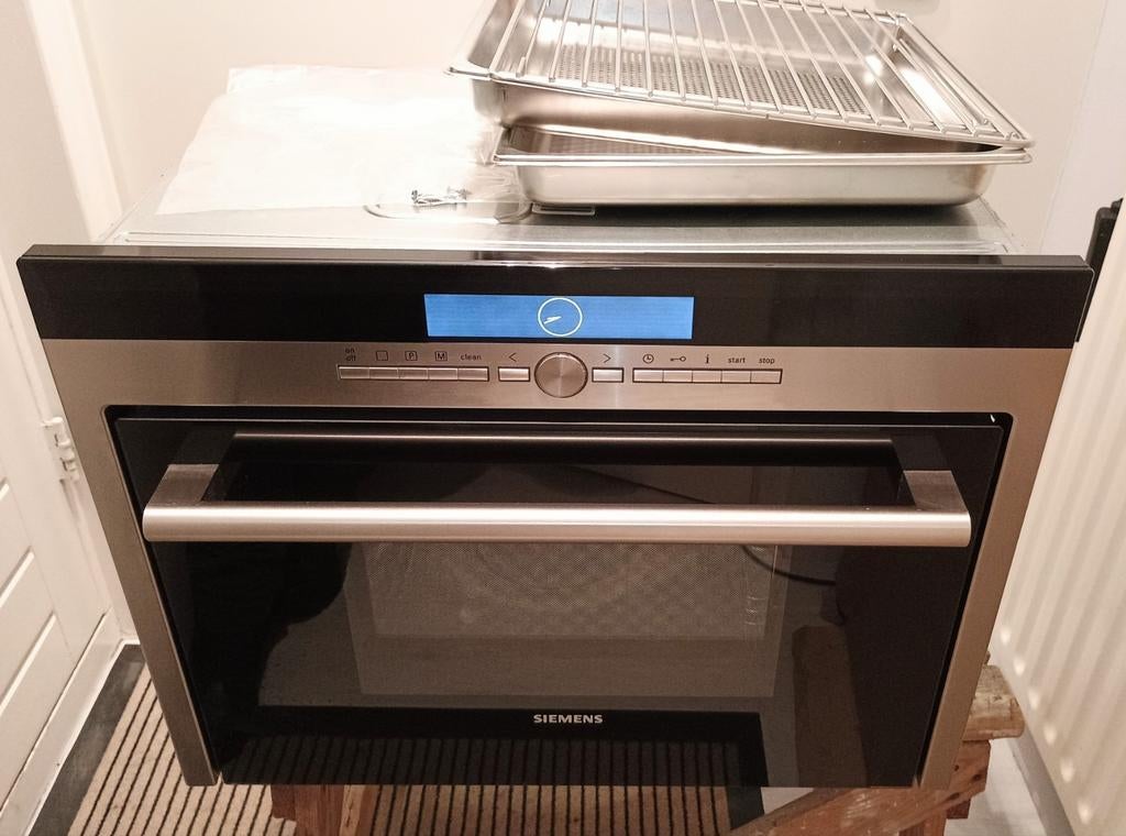 Siemens inbouw Stoomoven 45 cm E-nr: HB26D552 Type: HLHB26-2, Gebruikt, ., Stoom, Inbouw