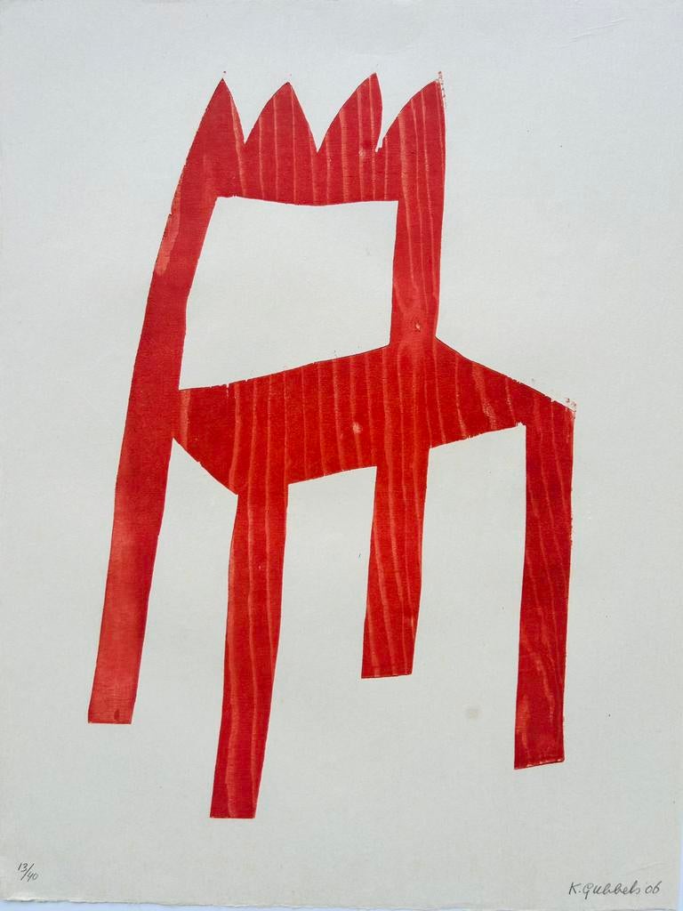 Klaas Gubbels- Koningszetel - houtdruk - 2006, Antiek en Kunst, Ophalen of Verzenden