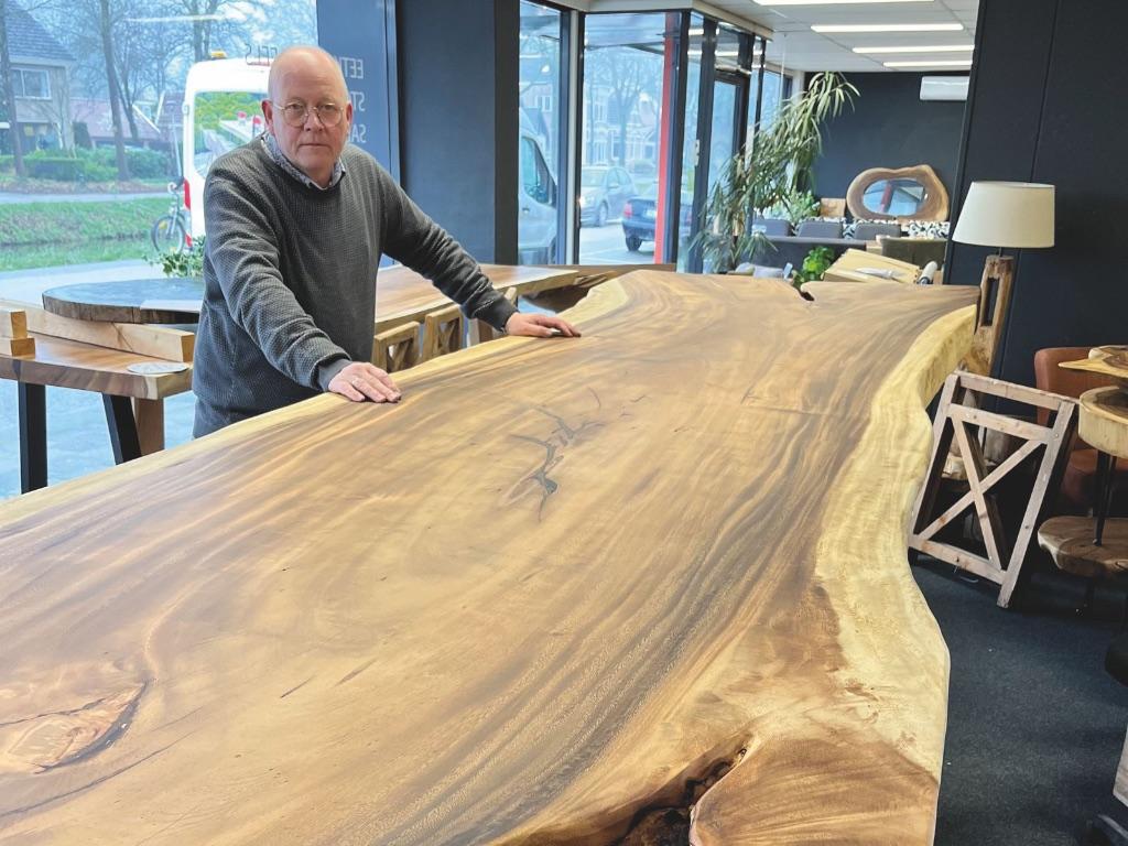 unieke boomstamtafels van hardhout topkwaliteit, Huis en Inrichting, Tafels | Eettafels, Ophalen, Eikenhout, 100 tot 150 cm, Vijf personen of meer