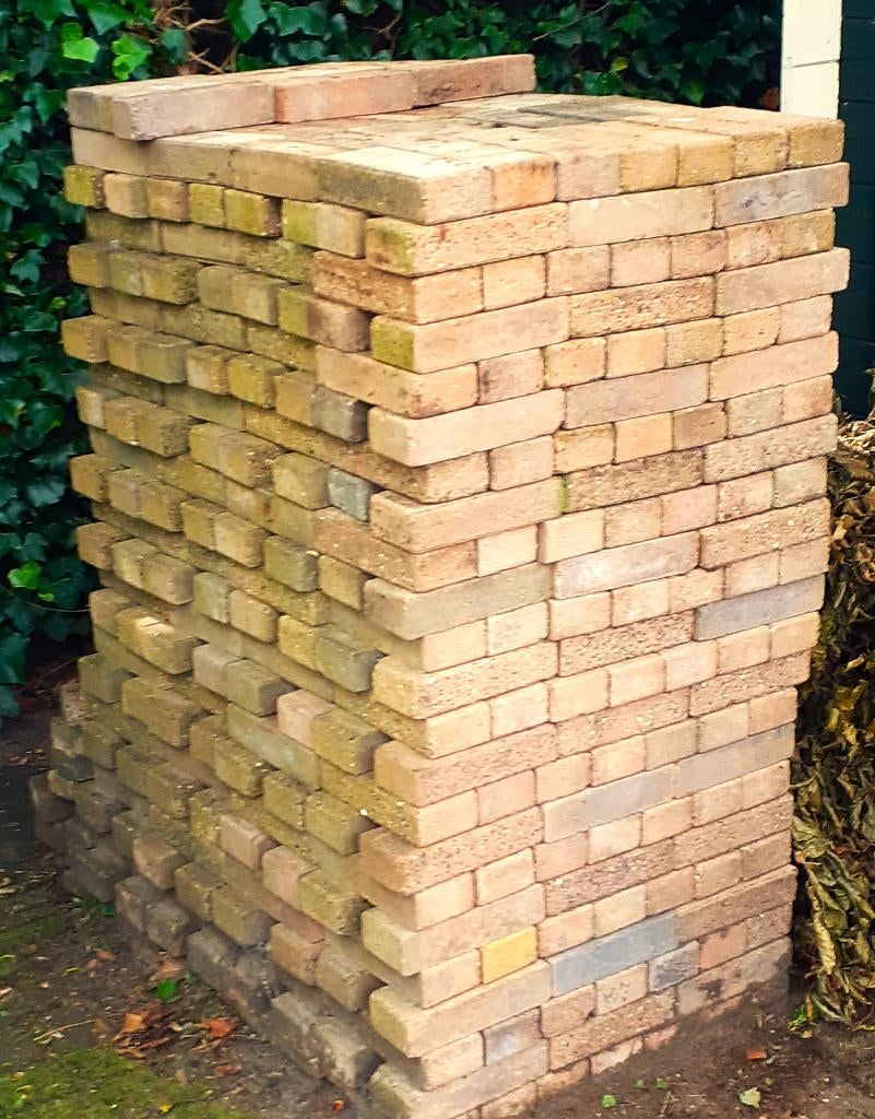 Circa 600 strakke straatklinkertjes, Tuin en Terras, Tegels en Klinkers, Ophalen, Gebruikt, Klinkers, 5 tot 10 m²