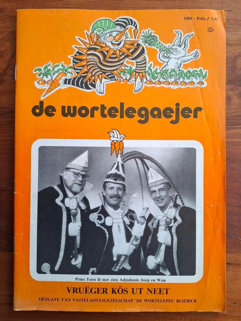 Wortelepin carnaval De Wortelegaejer 1989 vastelaovend, Verzamelen, Ophalen of Verzenden